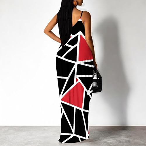 Image of SUZONANA Women Plus Size Summer Maxi Dress Spaghetti Strap Loose Sundress
