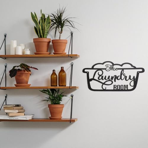 Letrero decorativo metálico para lavandería ideal para renovar puertas 5