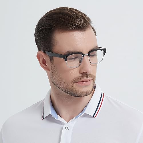 Image of Gtand Vintage Retro Rectangle TR90 Frame Sunglasses For Men Women Fashion Semi-Rimless Metal Sun Glasses Eyewear