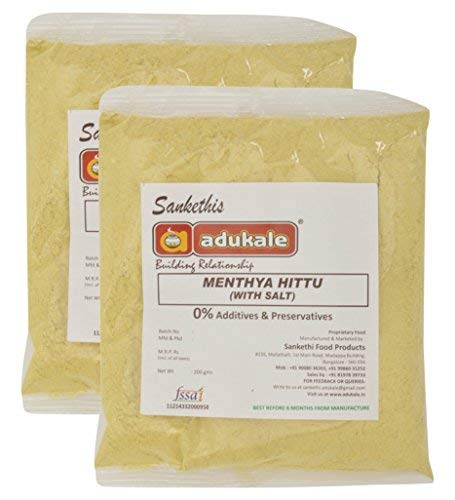 Adukale Menthya Hittu with Salt | Traditional Karnataka Health Mix with Fenugreek | Ready-to-Eat with Hot Rice | No Palm Oil or Preservatives | 200g