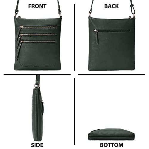 Image of Solene Crossbody Bag Functional Multi Pocket Messenger Purse Top Zip Closure Shoulder Handbag With Adjustable Strap