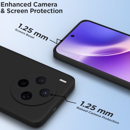Image of Outlouders Back Cover for Vivo X300 5G | Camera Protection | Durable Soft Matte Silicone Bumper Case (Black)