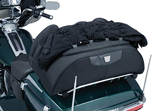 Bolsa de equipaje para motocicleta Kuryakyn 5281 Momentum Hitchhiker: Bolsa resistente a la intemperie para portaequipajes trasero, color negro miniatura 6