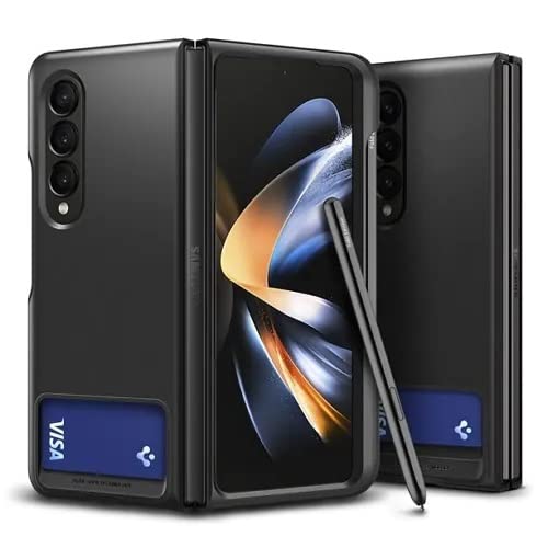 Spigen Slim Armor Slot Pen Edition | Samsung Galaxy Z Fold4 Case [Card Slot] [Air Cushion Protection] Galaxy Z Fold 4 Back Cover | TPU+PC - Black