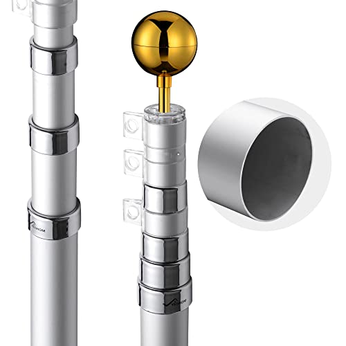 25' 25 Ft Feet Aluminum Telescoping Flagpole Kit With The United States Of America Usa Flag #TOP1
