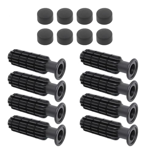 8Pcs Foosball Game Handle with 8 End Plug Table Soccer Easy Install Rod Practical Replace Components Parts Stopper Kids