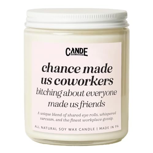 CE Craft Funny Coworker Gift Candle – Chance Made Us Coworkers B*tching Made Us Friends – Vanilla Oak Scented Jar – Office Humor Gift for Women, Work Bestie, Boss, Employee Appreciation