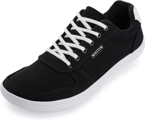 Image of WHITIN Men's Wide Barefoot Shoes | Stylish Canvas Minimalist Sneakers | Zero Drop Sole