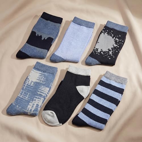 Image of Tipi Toe Women's 6-Pack Funky Crew Socks | Colorful Fun Patterned Novelty Dress Socks, Sizes 9-13