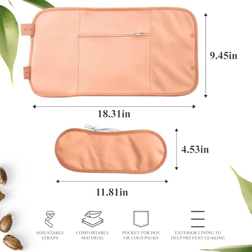 Image of Handcraft Blends Castor Oil Pack Wrap | Organic Castor Oil 16 oz | Reusable Wraps | Roll on Bottle | Durable Comfortable Pack Wraps | Adjustable Elastic Straps| Neck and Stomach