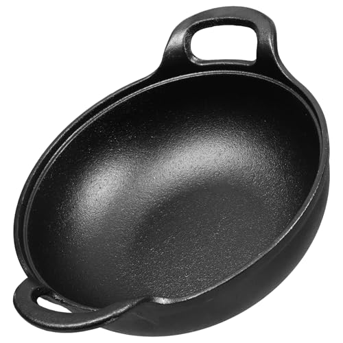 STOBAZA 7.8 Inch Cast Iron Baker's Skillet - Deep Pot with Side Handles for Casseroles, Sauces, Ramen, and More