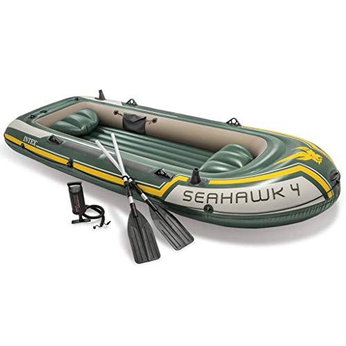 ACCEWIT Intex Seahawk 4 Schlauchboot-Set mit Rudern und Pumpe 68351NP