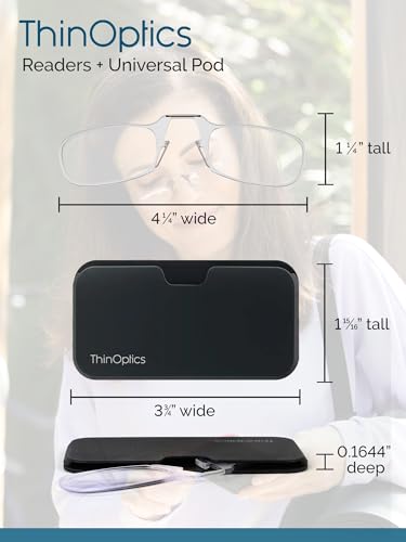 thinoptics universal pod case  rectangular reading glasses