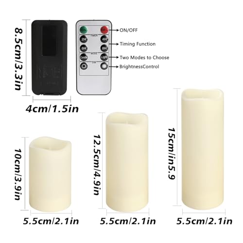 Image of 48- Pack of 3 Sizes of LED Flameless Candles.This Candle is Suitable for cafe, Fancy Restaurant, Bookstore and Other Scenes to Create a Relaxing and Romantic Atmosphere.