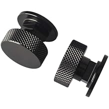 3mirrors Welding Hood Pipeliner Helmet Fasteners Headgear Replacement Parts Accessories Screws Flip Hood Aluminum - 1 Pair Black Anodized Knurled