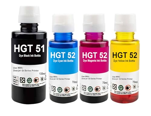 GOOD ONE GT51/GT52 Compatible Refill Ink for HP GT 310, 315, 319, 415, 419, 410, 5810, 5820, 5821 (Ink Color Set)