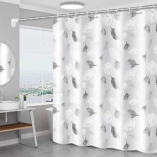 Windecood シャワーカーテン 防水防カビ加工 カーテンリング付属 シャワールーム用カーテン 浴室カーテン バスルーム バスタブ リング付属 お風呂場 浴室の目隠し (オフホワイト, 180×180cm)
