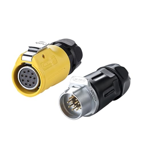 Connecteur de fil étanche LP20 industriel IP68 12 pin pour câbles d'équipement extérieur