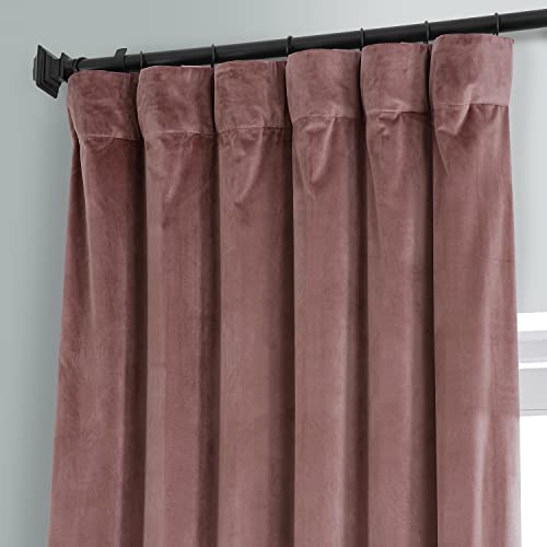 Image of HPD Half Price Drapes Signature Plush Velvet Blackout Curtains for Bedroom (1 Panel), 50W X 96L Hotel Black Out Curtains for Living Room, Thermal Insulated Blackout Curtains for Windows, Rosehip