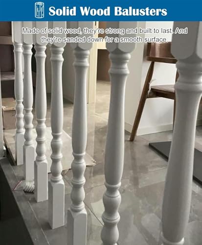 Balaustres de 2 pulgadas en kit de barandilla de escalera de madera maciza 4