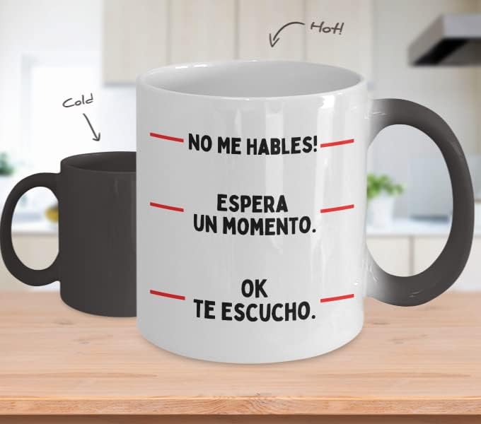 Miniatura 2 de Regalos divertidos de taza de café, tazas de café para mujer Taza divertida No Hables tazas de café 12 oz de vidrio, taza de café divertida Rega