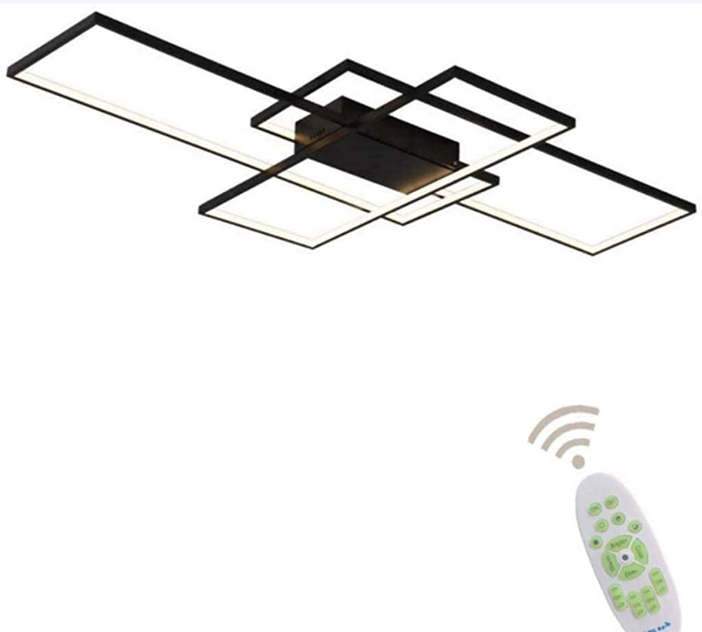 ZMH LED Plafoniera 2 moderno design quadrato di cristallo dimmerabile con telecomando 52W