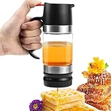 Photo Gallery dispenser per miele in vetro, 350 ml dispenser per sciroppo, contenitori per miele con rimovibile coperchio superiore e inferiore, con supporto, per miele, marmellate, sciroppi(nero) Photo Gallery dispenser per miele in vetro, 350 ml dispenser per sciroppo, contenitori per miele con rimovibile coperchio superiore e inferiore, con supporto, per miele, marmellate, sciroppi(nero)