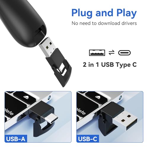 presentation clicker with case storage wireless presenter remote red laser pointer computer clickers usb c powerpoint ppt clicker for mac laptop slideshow google slide advancer