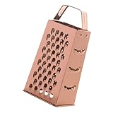 Cabilock Edelstahl Vierkantreibe Multifunktional Gemüse Käse Reibe Manuell Stabil Langlebig für Küche und Haushalt Rosa Gold Griff