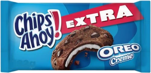 Chips Ahoy! Extra Oreo Creme Galletas Cookies de Cacao con Pepitas de Chocolate con Leche y Relleno de Crema de Oreo Sabor Vainilla 182g