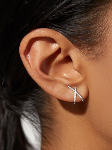 Gold Stud Earrings for Women 14k Gold Silver Plated Stud Earrings Dainty Small Double Studs Hypoallergenic Small Earring Gifts for Women3