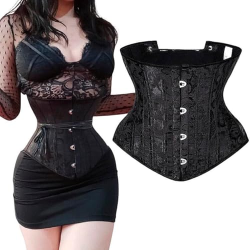 Corpete Corset Corselet Cinta Modeladora Underbust Aço Linha Premium Preto M539