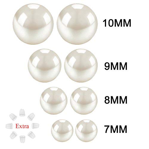 Finrezio 4 Paia Orecchini a Bottone in Argento