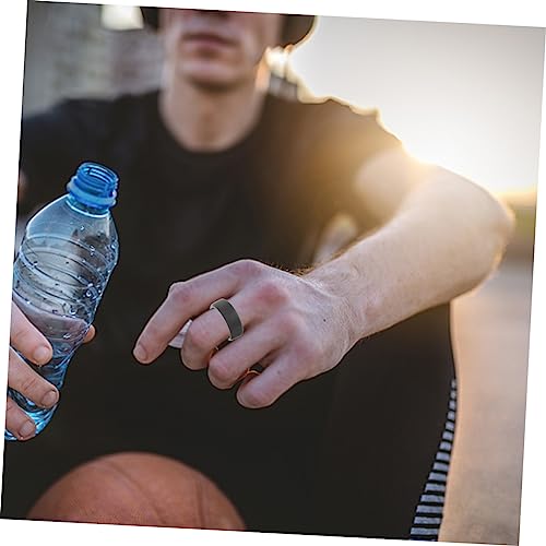 Anillos de silicona para hombres 10 unidades negro miniatura 5