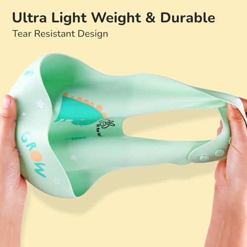 Image of R for Rabbit Safari Silicone Bib for Baby Food Feeding BPA Free, Adjustable Straps Waterproof Built-in Food Pocket Mess Free Ideal for Babies 6 to 36 Months