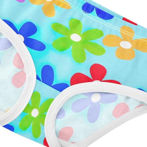 Cotton Girls Underwear Toddlers Colorful Flowers Light Blue Panties Little Girl Animal Kids Undies Briefs 2t4