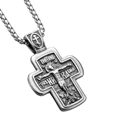 Pendentif croix Jésus en acier pour sublimer vos tenues alternatives au quotidien
