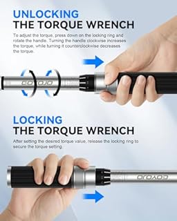 GOYOJO 1/4" Chiave Dinamometrica di Torsione 2-24 Nm, Precisione ± 3%,16 Pezzi Kit di manutenzione per Bici Strada Montagna con 10cm Barra di Estensione, Hex e Torx Bit, Prese a