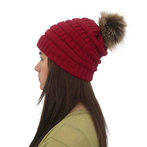 ALIKEEY Mujeres Otoño Invierno Al Aire Libre Piel Caliente Sombreros De Bola Crochet Knit Holey Beanie Moto Motocross Integral Modular Jet Vintage Turtle
