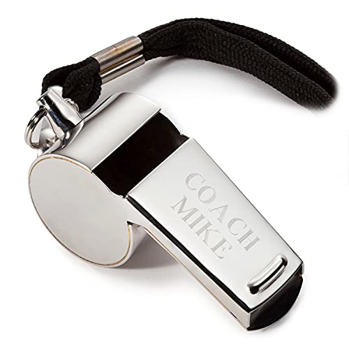 Silbato para entrenador acabado plata con cuerda ajustable