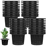 40パック 4インチ ネットポット ガーデンスロットメッシュネットカップ 水耕栽培用 ワイドリップ付き プラスチック 植物育児バスケットバケツ