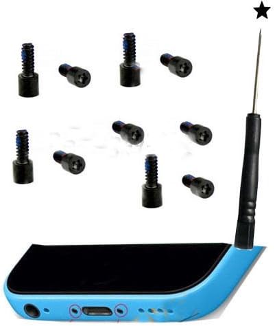 Passion201314 50pc 5-point Star Bottom Dock Connector Pentalobe Screws for Iphone 5c +Tool