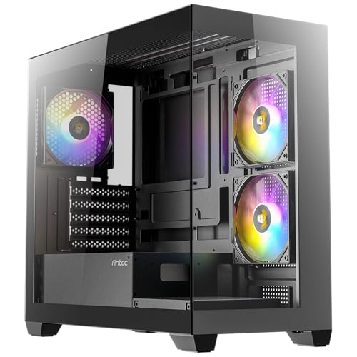 Image of Antec CX300 ARGB Mid Tower PC Case Black High Airflow Mesh 3 ARGB Fans Included