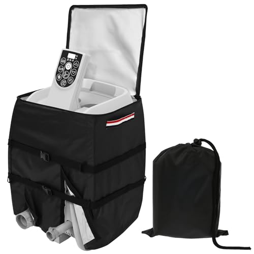 KTZCTPCA Hot Tub Spa Heater Pump Cover, Upgrade Outdoor Hot Tub Heater Protective Cover, UV Inflatable Hot Tub Insulated Spa Heater Pump Cover with Zipper Opening for Most Hot Tub Spa Heater Pumps