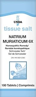 UNDA - Natrium Muriaticum 6X (Salt) - Homeopathic Remedy - 100 Tablets