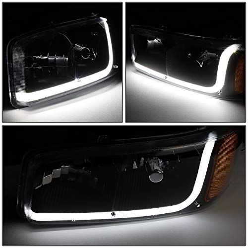 Image of DNA MOTORING HL-LB-SIERRA99-BK-AM 4PCs LED DRL Strip Headlight+Bumper Lamp Compatible with 99-07 Sierra /Yukon