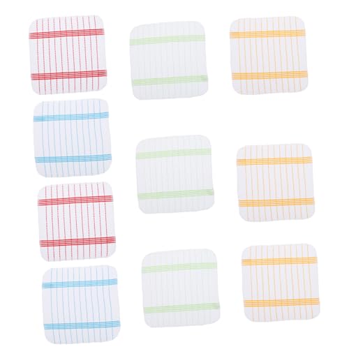 WEKADRIN Lot de 10 Essuie Vaisselle en Coton 12.20X12.20X0.04In Torchons Gauffrés Super Absorbants pour Cuisine Nettoyage Vaisselle Et Décor Maison