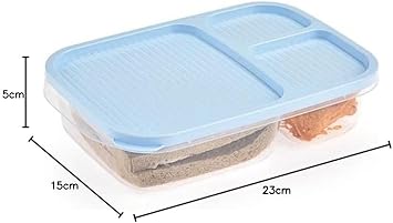 5DM-3 Bölmeli Kapaklı Sefer Tası Pratik Gıda Saklama Erzak Kabı - Kahvaltılık