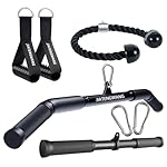 Cable Machine Attachments Home Gym, Triceps Rope, V Handle Cable Attachment,39inch LAT Pull Down Bar, Straight Rotaing Bar
