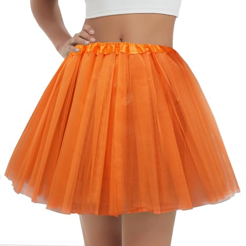 Women's 5-Layer Tulle Tutu Skirt, Adult Dance Ballet Tulle Dress,Teens Halloween Cosplay Running Tutu